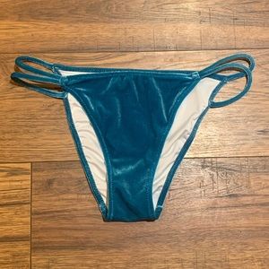 Victoria Secret Blue Velvet Bikini Bottom Size Medium